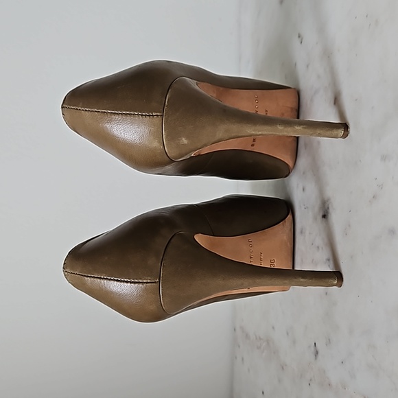 BRIAN ATWOOD: moss green leather platform heels - Picture 5 of 5